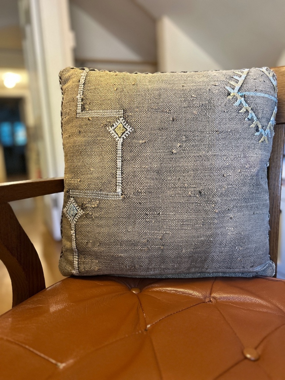 Handwoven Moroccan Cactus Silk Pillow Incl Insert